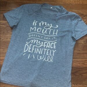 Stylish blue grey Graphic Tee